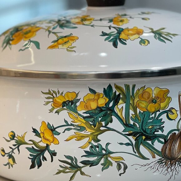 Vintage Villeroy & Boch 5 Qt Enamel Stew Pot with Lid - Picture 9 of 16